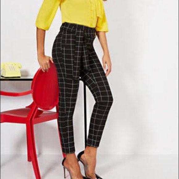 New York & Company Pants - New York and Company black grid block pants